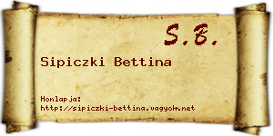 Sipiczki Bettina névjegykártya